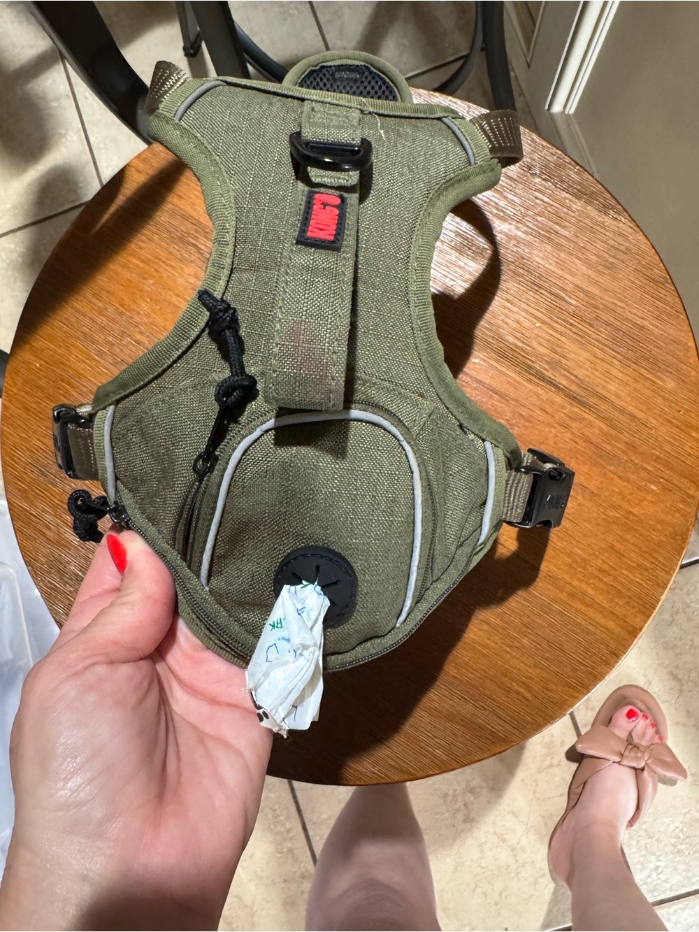 Kong Olive Green Reflective Trim Dog Harness - Picture 2 of 7